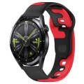 For Huawei Watch GT3 46mm 22mm Double Color Silicone Watch Band(Black+Red)