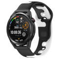 For Huawei Watch GT Runner 22mm Double Color Silicone Watch Band(Black+White)