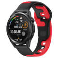 For Huawei Watch GT Runner 22mm Double Color Silicone Watch Band(Black+Red)