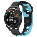 For Huawei Watch GT Runner 22mm Double Color Silicone Watch Band(Black+Blue)