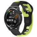 For Huawei Watch GT Runner 22mm Double Color Silicone Watch Band(Black+Green)