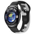 For Huawei Watch 4 22mm Double Color Silicone Watch Band(Black+Grey)