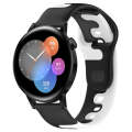 For Huawei Watch 3 22mm Double Color Silicone Watch Band(Black+White)