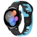 For Huawei Watch 3 22mm Double Color Silicone Watch Band(Black+Blue)