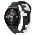 For Honor Watch GS 3 22mm Double Color Silicone Watch Band(Black+White)