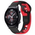 For Honor Watch GS 3 22mm Double Color Silicone Watch Band(Black+Red)