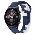 For Honor Watch GS 3 22mm Double Color Silicone Watch Band(Blue+White)