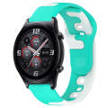 For Honor Watch GS 3 22mm Double Color Silicone Watch Band(Cyan+White)
