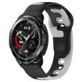 For Honor Watch GS Pro 22mm Double Color Silicone Watch Band(Black+Grey)