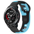 For Honor Watch GS Pro 22mm Double Color Silicone Watch Band(Black+Blue)