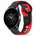 For Xiaomi Watch S2 46mm 22mm Double Color Silicone Watch Band(Black+Red)