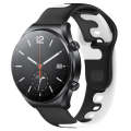 For Xiaomi MI Watch S1 22mm Double Color Silicone Watch Band(Black+White)