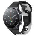 For Xiaomi MI Watch S1 22mm Double Color Silicone Watch Band(Black+Grey)