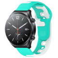 For Xiaomi MI Watch S1 22mm Double Color Silicone Watch Band(Cyan+White)