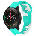 For Xiaomi MI Watch S1 Pro 22mm Double Color Silicone Watch Band(Cyan+White)