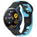 For Xiaomi Watch S1 Active 22mm Double Color Silicone Watch Band(Black+Blue)