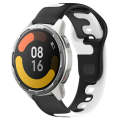 For Xiaomi MI Watch Color 2 22mm Double Color Silicone Watch Band(Black+White)