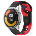 For Xiaomi MI Watch Color 2 22mm Double Color Silicone Watch Band(Black+Red)