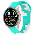 For Xiaomi MI Watch Sport 22mm Double Color Silicone Watch Band(Cyan+White)