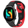 For Xiaomi Haylou RT2 LS10 22mm Double Color Silicone Watch Band(Black+Red)