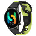 For Xiaomi Haylou RT2 LS10 22mm Double Color Silicone Watch Band(Black+Green)
