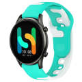 For Xiaomi Haylou RT2 LS10 22mm Double Color Silicone Watch Band(Cyan+White)