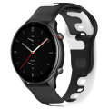 For Amazfit GTR 2e 22mm Double Color Silicone Watch Band(Black+White)