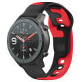 For Amazfit GTR 47mm 22mm Double Color Silicone Watch Band(Black+Red)