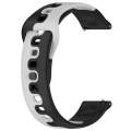 For Garmin Forerunner 265 22mm Double Color Silicone Watch Band(Black+Grey)