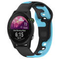 For Garmin Forerunner 255 22mm Double Color Silicone Watch Band(Black+Blue)