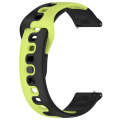 For Garmin Forerunner 255 Music 22mm Double Color Silicone Watch Band(Black+Green)