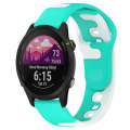 For Garmin Forerunner 255 Music 22mm Double Color Silicone Watch Band(Cyan+White)