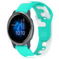 For Garmin Venu 2 22mm Double Color Silicone Watch Band(Cyan+White)