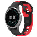 For Garmin Venu 3 22mm Double Color Silicone Watch Band(Black+Red)