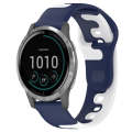 For Garmin Venu 3 22mm Double Color Silicone Watch Band(Blue+White)