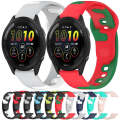 For Garmin Vivoactive 4 22mm Double Color Silicone Watch Band(Red+Green)