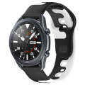 For Samsung Galaxy Watch3 45mm 22mm Double Color Silicone Watch Band(Black+White)