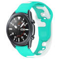 For Samsung Galaxy Watch3 45mm 22mm Double Color Silicone Watch Band(Cyan+White)