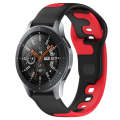 For Samsung Galaxy Watch 46mm 22mm Double Color Silicone Watch Band(Black+Red)