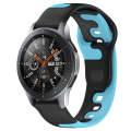 For Samsung Galaxy Watch 46mm 22mm Double Color Silicone Watch Band(Black+Blue)
