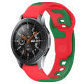 For Samsung Galaxy Watch 46mm 22mm Double Color Silicone Watch Band(Red+Green)
