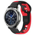 For Samsung Gear S3 Classic 22mm Double Color Silicone Watch Band(Black+Red)