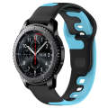 For Samsung Gear S3 Frontier 22mm Double Color Silicone Watch Band(Black+Blue)
