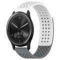 For GarminMove Trend 20mm Holes Breathable 3D Dots Silicone Watch Band(White+Grey)