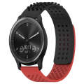 For GarminMove Trend 20mm Holes Breathable 3D Dots Silicone Watch Band(Black+Red)