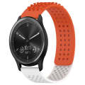 For Garmin Vivomove Sport 20mm Holes Breathable 3D Dots Silicone Watch Band(Orange+White)