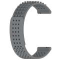 For Garmin Venu 2 Plus 20mm Holes Breathable 3D Dots Silicone Watch Band(Grey)