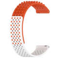 For Garmin Approach S40 20mm Holes Breathable 3D Dots Silicone Watch Band(Orange+White)