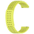 For Garmin Approach S40 20mm Holes Breathable 3D Dots Silicone Watch Band(Lime Green)