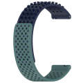 For Garmin Approach S40 20mm Holes Breathable 3D Dots Silicone Watch Band(Midnight Blue+Olive Green)